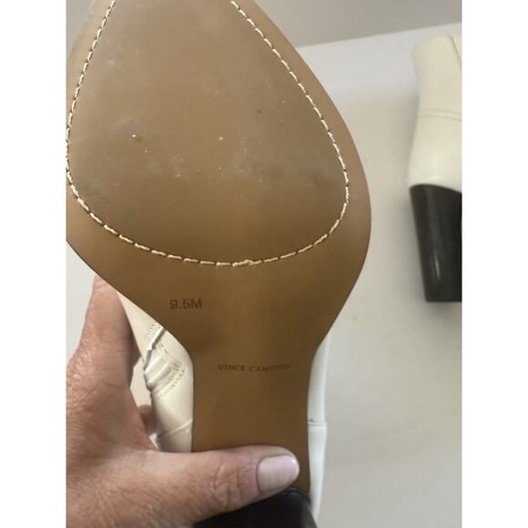 NEW Vince Camuto Epandra Leather White Cowboy Rodeo Gogo Disco Glam Boots Size 9 - Picture 11 of 13
